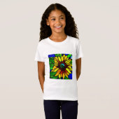 Rustikaler Glasschaum Country Sonnenblume T-Shirt (Vorne ganz)