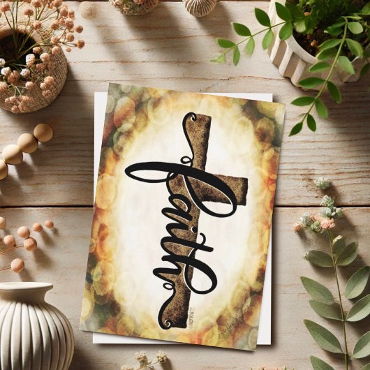 Rustikaler Glaube kreuzen religiöse moderne Inspir Karte