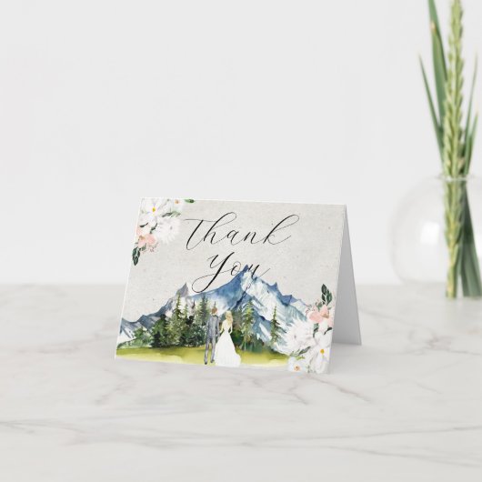 Rustikaler Gletscherberg | Hochzeit Danke (Vorderseite)