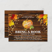 Rustikaler Glitzer Pumpkin bringen ein Buch Baby D RSVP Karte (Vorne/Hinten)