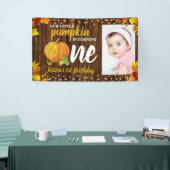 Rustikaler Glitzer Pumpkin Fall Neutral 1. Geburts Banner (Messeveranstaltung)