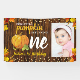 Rustikaler Glitzer Pumpkin Fall Neutral 1. Geburts Banner
