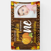 Rustikaler Glitzer Pumpkin Fall Neutral 1. Geburts Banner (Vertikal)