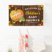 Rustikaler Glitzer Pumpkin Fall Neutral Baby Dusch Banner (Insitu)