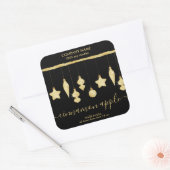 Rustikaler Glitzer Weihnachtsdekorationsschild Quadratischer Aufkleber (Umschlag)