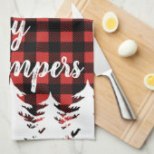 Rustikaler glückliche Lagerbewohner-Büffel-Karo Geschirrtuch (Viertel Falte)