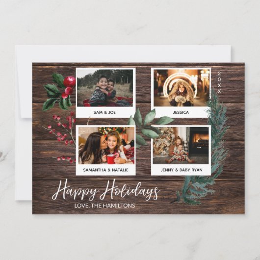 Rustikaler glücklicher Urlaub - Instant 4 Multi-Fo Einladung (Vorderseite)