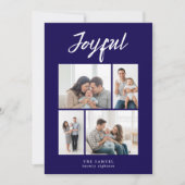 Rustikaler glücklicher Vierer Familien-Fotocollage Feiertagskarte (Vorderseite)