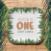 Rustikaler Glückscamper Erster Geburtstag Grünwald Pappteller