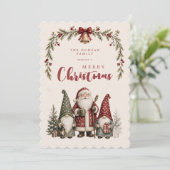 Rustikaler Gnom Weihnachtsmann Festlich Geschweift Feiertagskarte (Stehend Vorderseite)