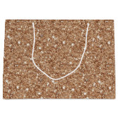 Rustikaler Gold-Glitter-Geburtstag Große Geschenktüte (Vorderseite)
