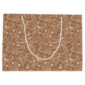 Rustikaler Gold-Glitter-Geburtstag Große Geschenktüte (Rückseite)