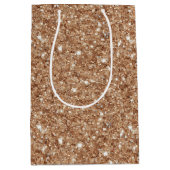 Rustikaler Gold-Glitter-Geburtstag Mittlere Geschenktüte (Vorderseite)