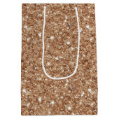 Rustikaler Gold-Glitter-Geburtstag Mittlere Geschenktüte (Rückseite)