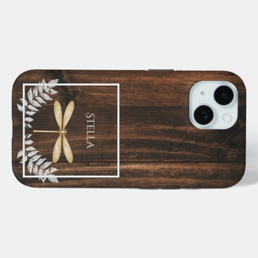 Rustikaler Golddragonfly Personalisiert Case-Mate iPhone Hülle (Rückseite (Horizontal))