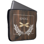Rustikaler Golddragonfly Personalisierter Laptop-S Laptopschutzhülle (Vorne Rechts)