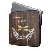 Rustikaler Golddragonfly Personalisierter Laptop-S Laptopschutzhülle (Vorderseite Links)