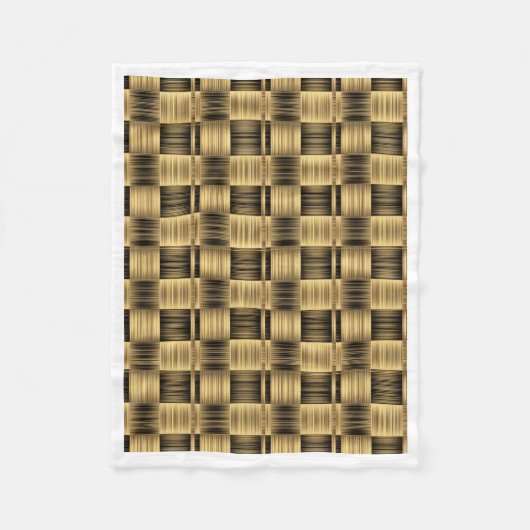 Rustikaler goldener Korbgeflecht-Muster-Fleece Bla Fleecedecke (Vorderseite)