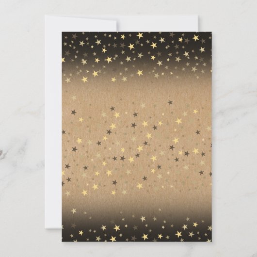 Rustikaler goldener Sternenkalender Save the Date Einladung (Rückseite)