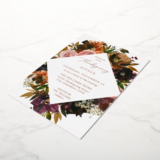 Rustikaler Goldfall-Erntedank S2 Folieneinladung (Gedreht)