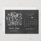 Rustikaler Goldherzkalender Save the Date Einladung (Vorderseite)