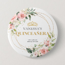 Rustikaler Goldmedaillenbarsch Rose grün 15. b-Tag Button