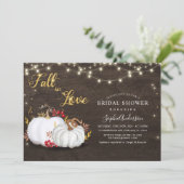 Rustikaler Goldpumpenfall im Brautparty der Liebe Einladung (Stehend Vorderseite)