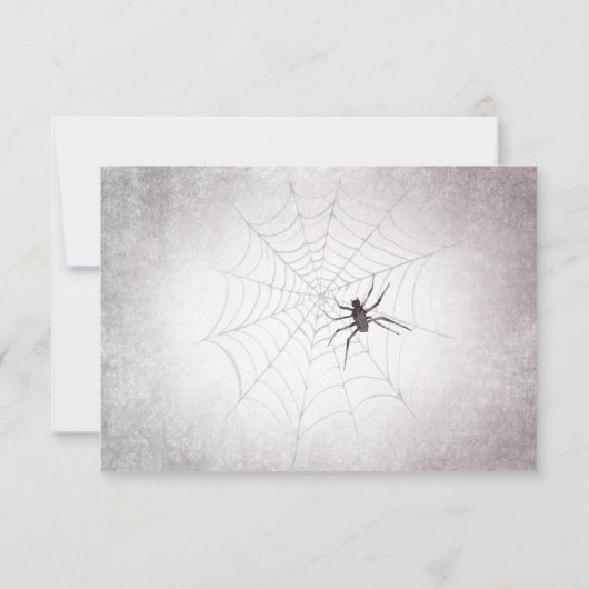 Rustikaler Gothic Black & Burgund Halloween QR Cod RSVP Karte (Rückseite)