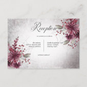 Rustikaler gotischer Empfang Black & Burgund Hallo Begleitkarte (Vorderseite)