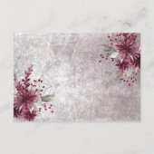 Rustikaler gotischer Empfang Black & Burgund Hallo Begleitkarte (Rückseite)