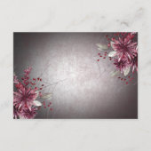 Rustikaler gotischer Empfang Black & Burgund Hallo Begleitkarte (Rückseite)