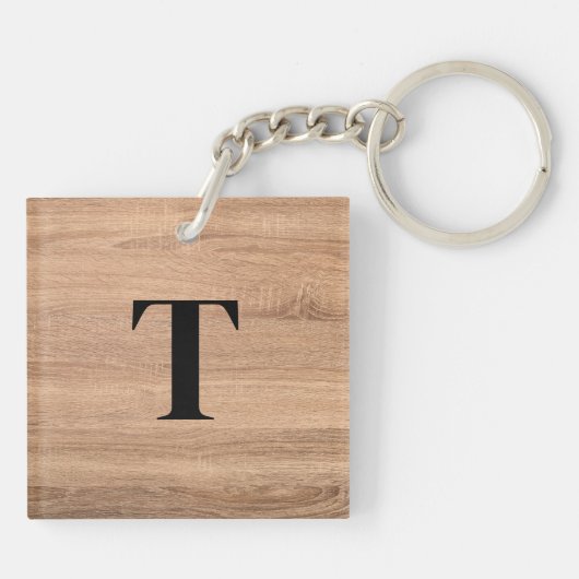 Rustikaler Gott ist gut Psalmen Verse Monogram Schlüsselanhänger (Rückseite)