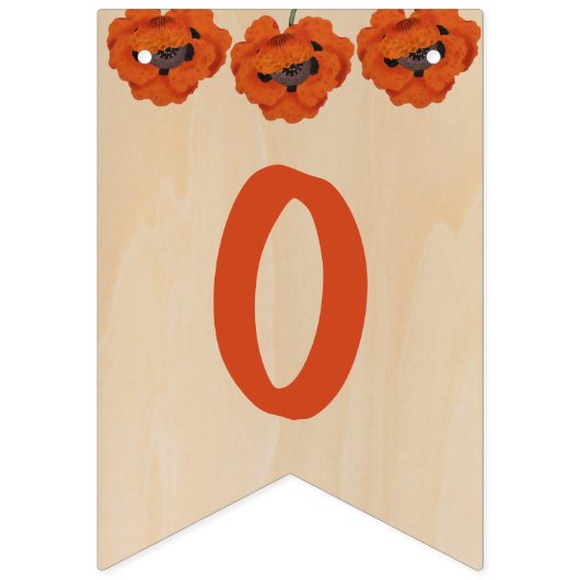 Rustikaler Gott segne Taufe Kommunion Rotes Mohnmä Wimpelkette (Zweite Fahne)