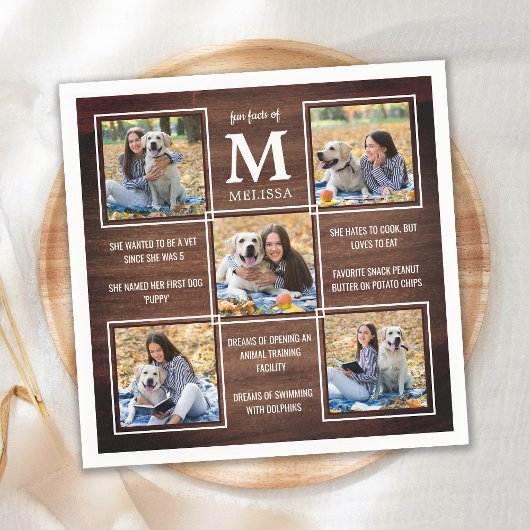 Rustikaler Graduate Fun Fakten Einzigartiges Fotom Serviette