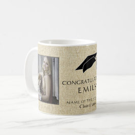 Rustikaler Graduate Glückwunsch Foto Abschluss Kaffeetasse