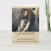 Rustikaler Graduate Glückwunsch Foto Abschluss Karte (Vorderseite)