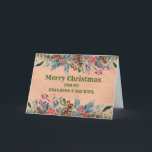 Rustikaler Grandson und seine Ehefrau Weihnachten Karte<br><div class="desc">Frohe Weihnachten für Enkel und seine Ehefrau-Karte mit grünem Aquarell und Pinecones und nachdenklichen Vers.</div>