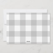 Rustikaler grauer Gingham Frohe Weihnachten (Rückseite)