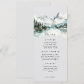 Rustikaler grauer Winterwald Berg Flat Menu Menükarte (Vorne/Hinten)