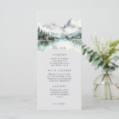 Rustikaler grauer Winterwald Berg Flat Menu Menükarte (Stehend Vorderseite)