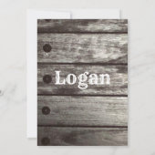 Rustikaler grauer Zaun Einladung (Rückseite)