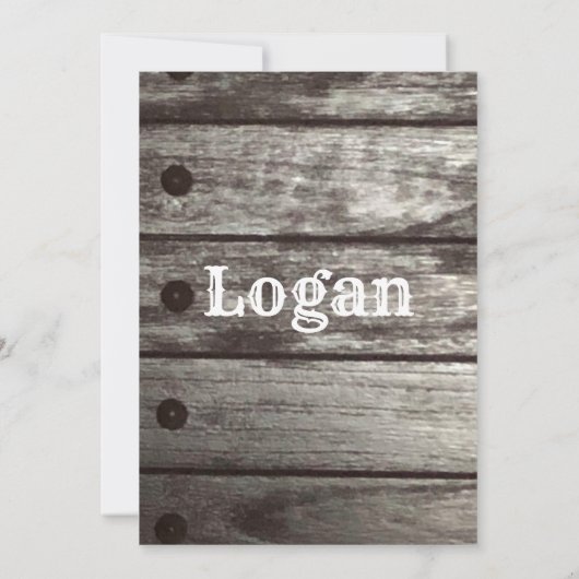 Rustikaler grauer Zaun Einladung (Rückseite)