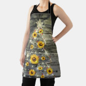 Rustikaler Grauholz Sonnenblume Weihnachtsbaum Url Schürze (InSitu)