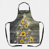 Rustikaler Grauholz Sonnenblume Weihnachtsbaum Url Schürze (Vorderseite)