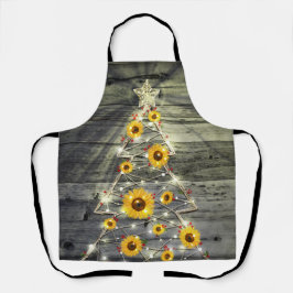 Rustikaler Grauholz Sonnenblume Weihnachtsbaum Url Schürze