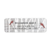 Rustikaler Grauholz Winterbaum und Roter Kardinal (Vorne)