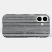 Rustikaler Grauholzplanks Personalisierter Name Case-Mate iPhone Hülle (Rückseite (Horizontal))