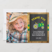 Rustikaler Green & Yellow Traktor Geburtstag Viele
