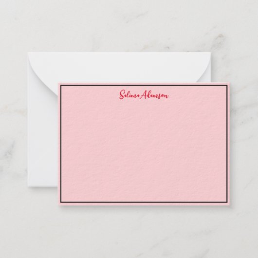 Rustikaler Grenzschwarz und Rotes Buffalo Karierte Mitteilungskarte (Vorderseite)