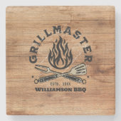Rustikaler GRILLMASTER Custom Stone Untersetzer (Vorderseite)